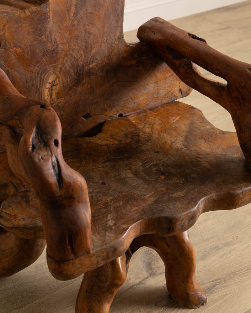 Sculptural Solid Teak Root Chair - Lone Fox