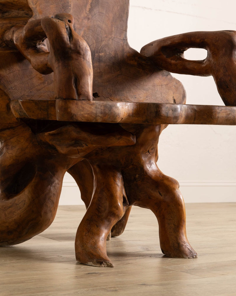 Sculptural Solid Teak Root Chair – Lone Fox - Main Image