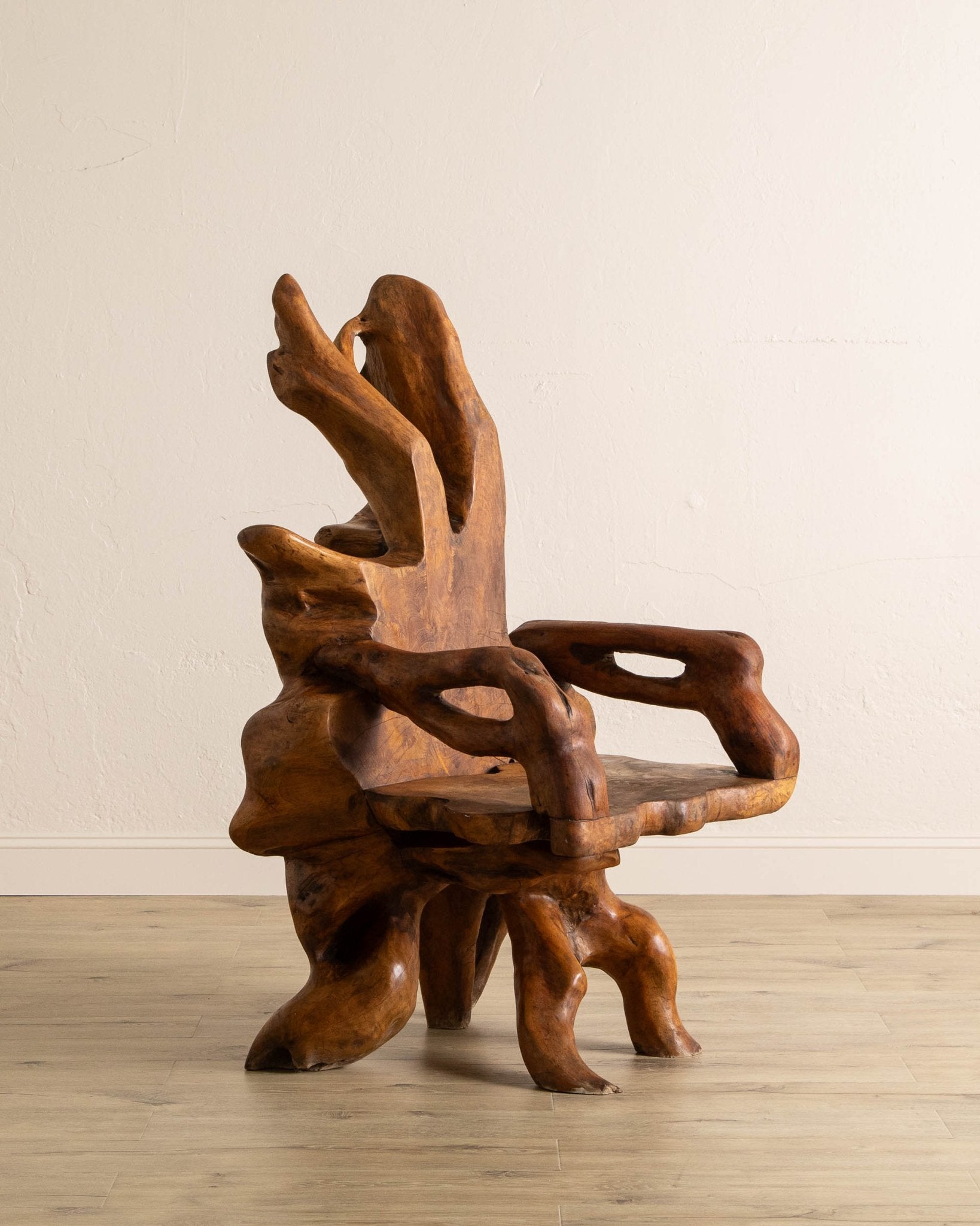 Sculptural Solid Teak Root Chair - Lone Fox