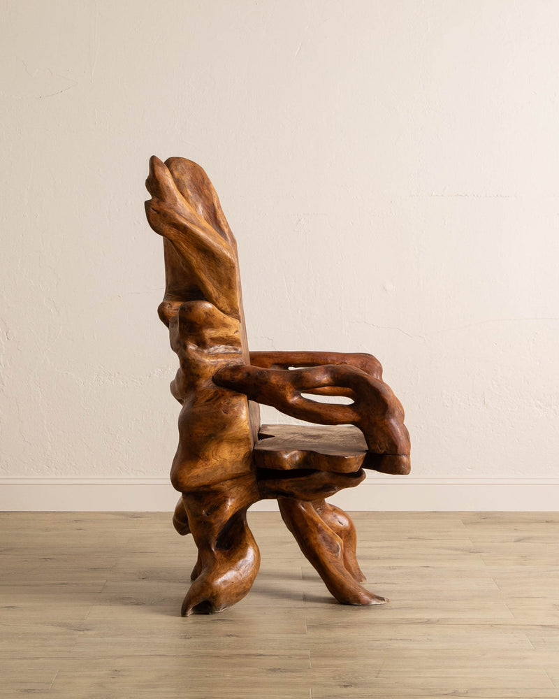 Sculptural Solid Teak Root Chair - Lone Fox