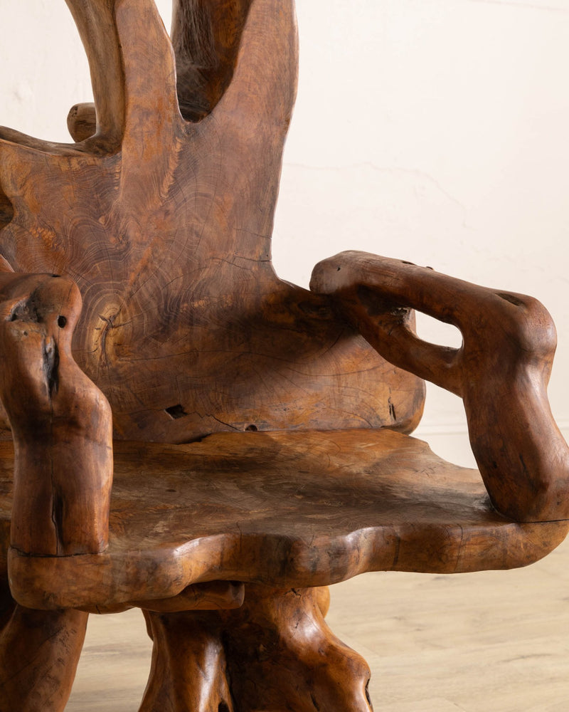 Sculptural Solid Teak Root Chair - Lone Fox