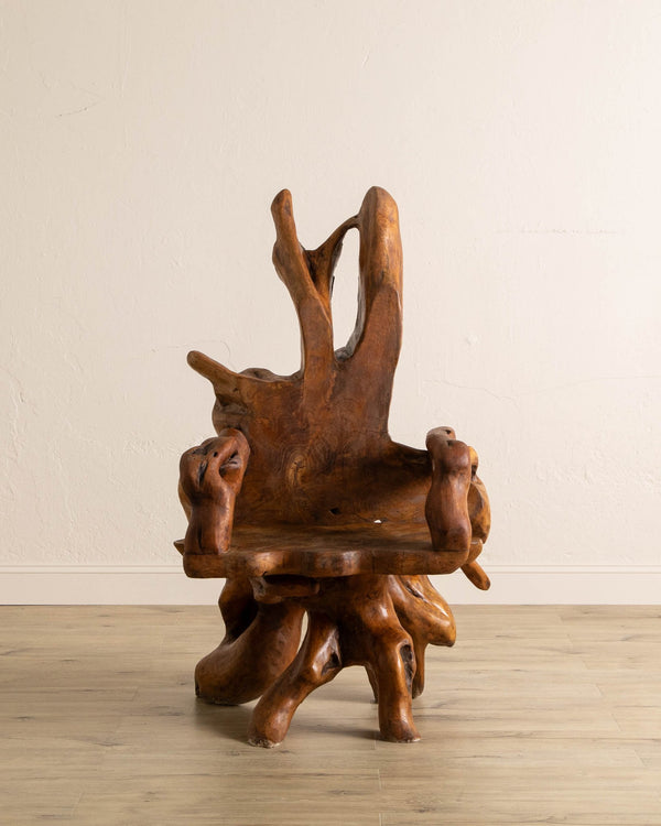 Sculptural Solid Teak Root Chair - Lone Fox