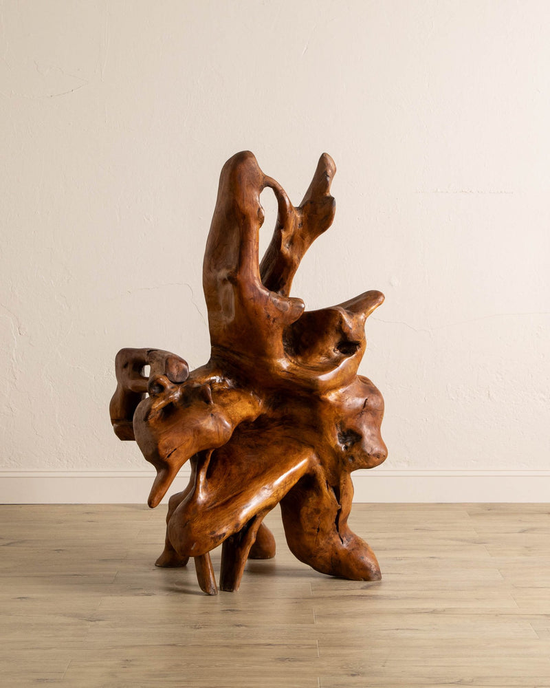 Sculptural Solid Teak Root Chair - Lone Fox