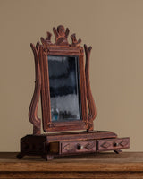 Sculptural Tramp Art Vanity Mirror w/ Drawers, 19th Century - Lone Fox