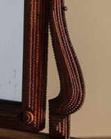 Sculptural Tramp Art Vanity Mirror w/ Drawers, 19th Century - Lone Fox