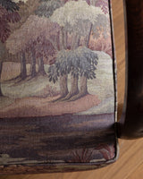 Sculptural Wood Arm Lounge Chair in Plantasia Cotton Linen, France, 1940s (2 available) - Lone Fox