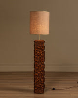 Sculptural Wood Block Floor Lamp, Italy, Contemporary - Lone Fox
