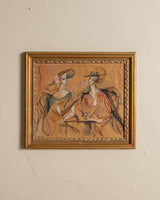 Seated Women Expressionist Oil Painting by Watson, France, 1945 - Lone Fox