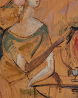 Seated Women Expressionist Oil Painting by Watson, France, 1945 - Lone Fox