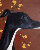 "Señor Pedro" Whippet Study, Mixed Media on Canvas, 2026 - Lone Fox