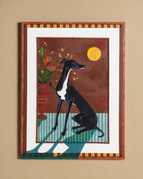 "Señor Pedro" Whippet Study, Mixed Media on Canvas, 2026 - Lone Fox