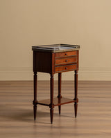 Set of 2 Louis XVI Style Nightstands with Brass Gallery, France, Early 20th Century - Lone Fox
