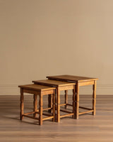 Set of 3 Danish Oak Nesting Tables Manner of Henning Kjaernulf, 1970's - Lone Fox