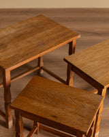 Set of 3 Danish Oak Nesting Tables Manner of Henning Kjaernulf, 1970's - Lone Fox