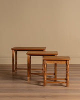 Set of 3 Danish Oak Nesting Tables Manner of Henning Kjaernulf, 1970's - Lone Fox