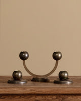 Set of 3 Kolbäck Style Solid Brass Candleholders, Sweden, 1950s - Lone Fox