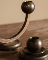 Set of 3 Kolbäck Style Solid Brass Candleholders, Sweden, 1950s - Lone Fox