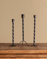 Set of 3 Twisted Iron Candlesticks, Early 20th Century - Lone Fox