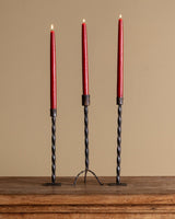 Set of 3 Twisted Iron Candlesticks, Early 20th Century - Lone Fox