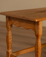 Set of 3 Wavy Edge Danish Oak Nesting Tables, 1970's - Lone Fox