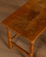 Set of 3 Wavy Edge Danish Oak Nesting Tables, 1970's - Lone Fox