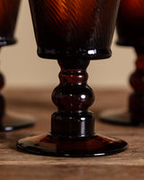 Set of 4 Amber Hand Blown Glasses, Mid-20th Century - Lone Fox