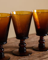 Set of 4 Amber Hand Blown Glasses, Mid-20th Century - Lone Fox