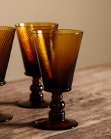Set of 4 Amber Hand Blown Glasses, Mid-20th Century - Lone Fox