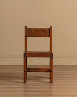 Set of 4 Brutalist Solid Wood Dining Chairs, France, 20th Century - Lone Fox