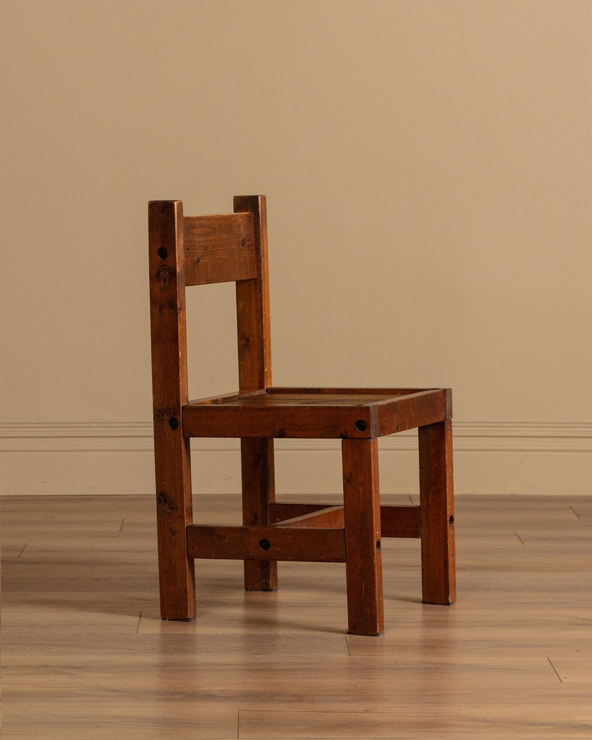 Set of 4 French Oak High Back Rush Seat Dining Chairs, France