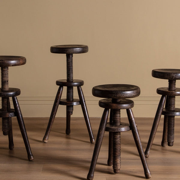 French Carved Wood Artist Stools, 1940's (4 available) – Lone Fox