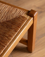 Set of 4 French Oak High Back Rush Seat Dining Chairs, France, 1960s - Lone Fox