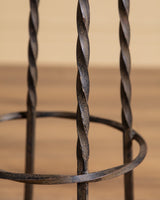 Set of 4 French Oak & Twisted Iron Bar Stools, 1960's - Lone Fox