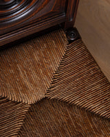 Set of 4 Oak & Rush Dining Chairs by Charles Dudouyt, France, 1940's - Lone Fox