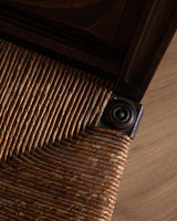 Set of 4 Oak & Rush Dining Chairs by Charles Dudouyt, France, 1940's - Lone Fox