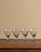 Set of 4 Pebbled Footed Glass Goblets - Lone Fox
