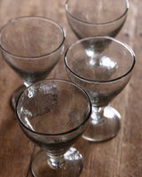 Set of 4 Pebbled Footed Glass Goblets - Lone Fox