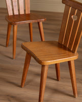 Set of 4 Rustic Pine Chairs by Goran Malmvall, Sweden, 1940s - Lone Fox