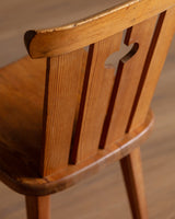 Set of 4 Rustic Pine Chairs by Goran Malmvall, Sweden, 1940s - Lone Fox