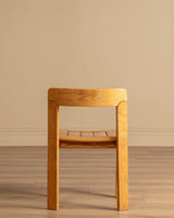 Set of 4 Sculptural Slat Seat Dining Chairs, Italy, 1960's - Lone Fox