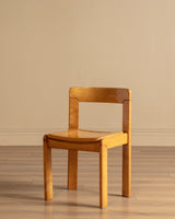 Set of 4 Sculptural Slat Seat Dining Chairs, Italy, 1960's - Lone Fox