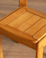 Set of 4 Sculptural Slat Seat Dining Chairs, Italy, 1960's - Lone Fox