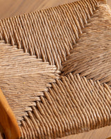Set of 4 Wavy Pine & Rush Dining Chairs, 1970's - Lone Fox