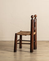 Set of 4 Wood & Rush Chairs by Charles Dudouyt, France, 1960's - Lone Fox