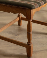 Set of 5 Oak & Green Striped Razorblade Chairs by Henning Kjaernulf, Denmark, 1960's - Lone Fox