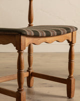 Set of 5 Oak & Green Striped Razorblade Chairs by Henning Kjaernulf, Denmark, 1960's - Lone Fox
