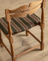 Set of 5 Oak & Green Striped Razorblade Chairs by Henning Kjaernulf, Denmark, 1960's - Lone Fox
