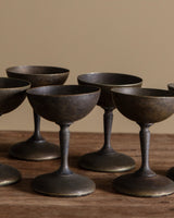 Set of 6 Aged Silver Chalices, 1940's - Lone Fox