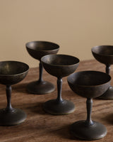 Set of 6 Aged Silver Chalices, 1940's - Lone Fox