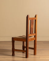 Set of 6 Brutalist Oak & Rush Dining Chairs, Belgium, 1960s - Lone Fox